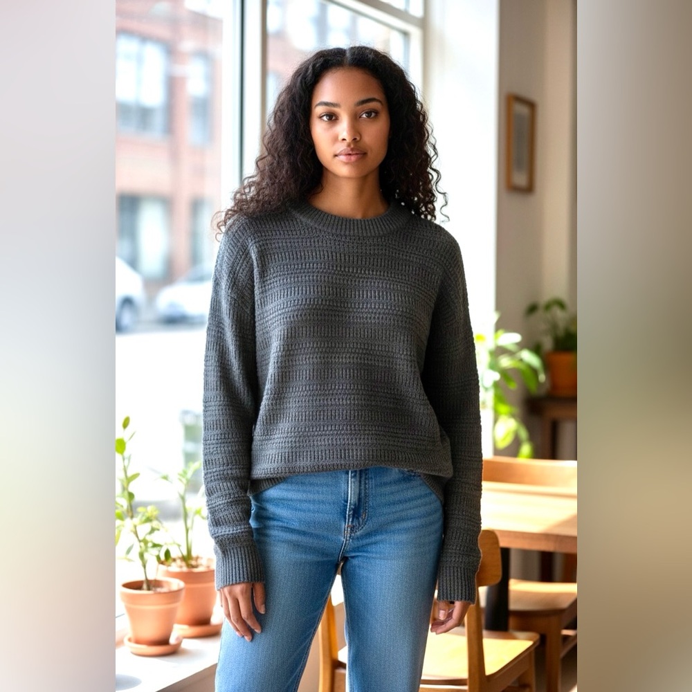 Universal Thread Euc Charcoal Crew Neck Sweater - image 2